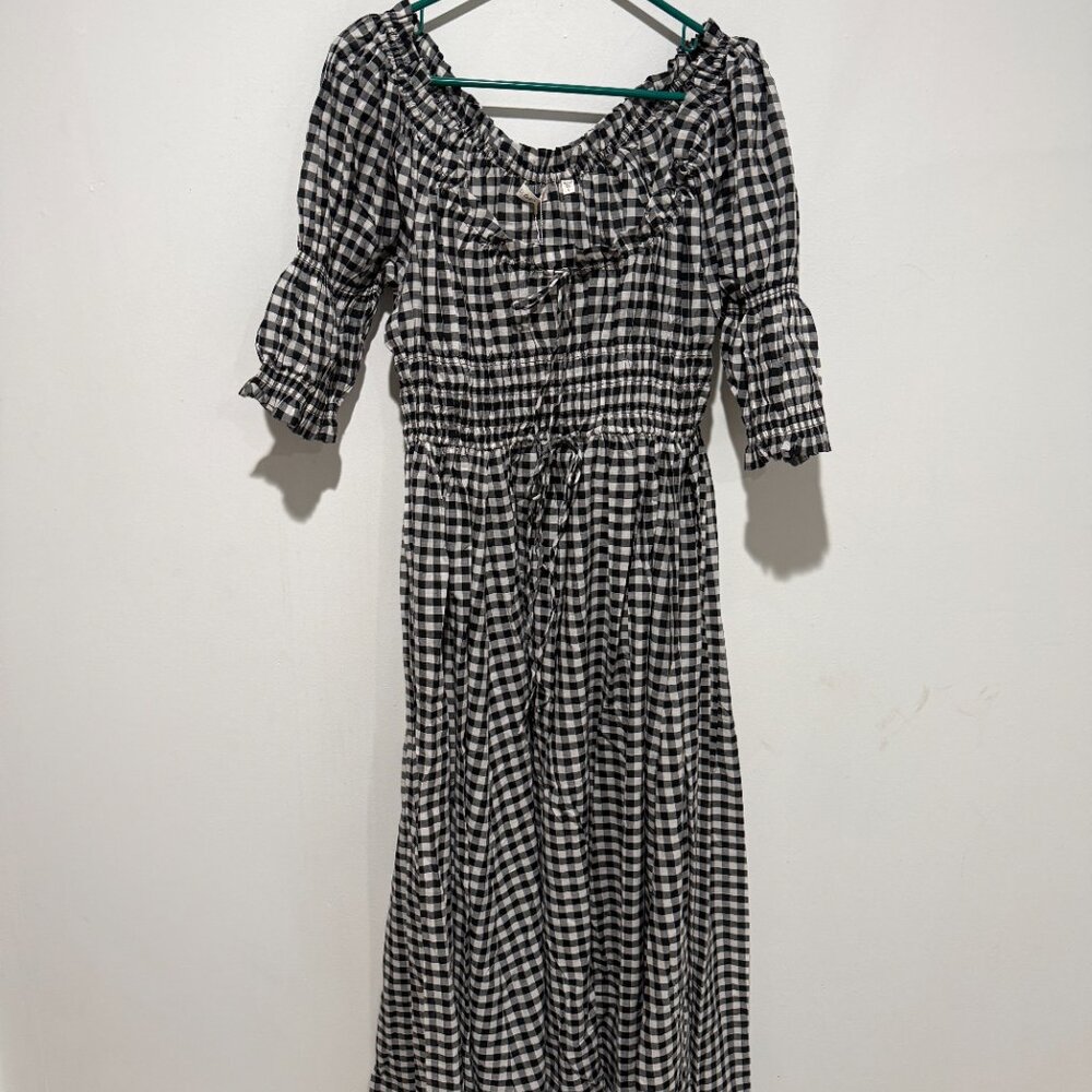 NWT Doen Ischia Classic Gingham Maxi Dress Sz L - Picture 4 of 8